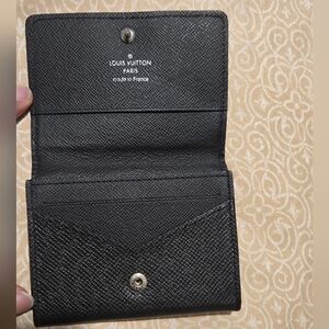 Authentic Louis Vuitton Envelop Card Holder Black Wallet